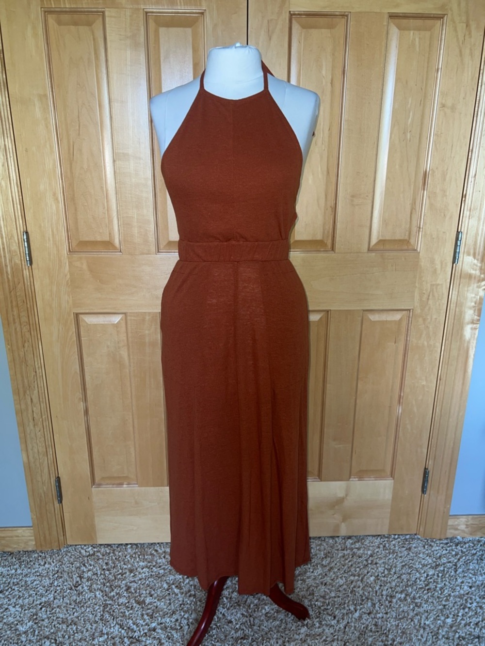 Free People Beach  Rust Halter Maxi Dress